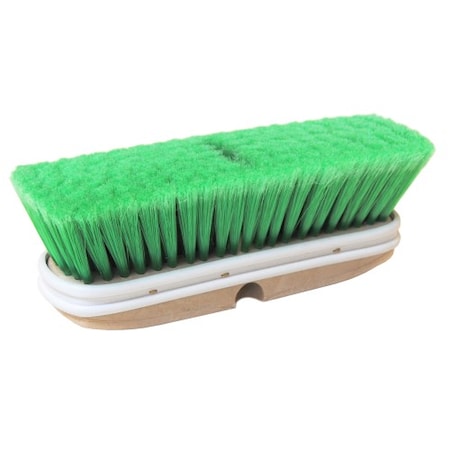 WEILER 9-1/2" Truck Wash Brush, Flagged Green Polystyrene Fill 73146